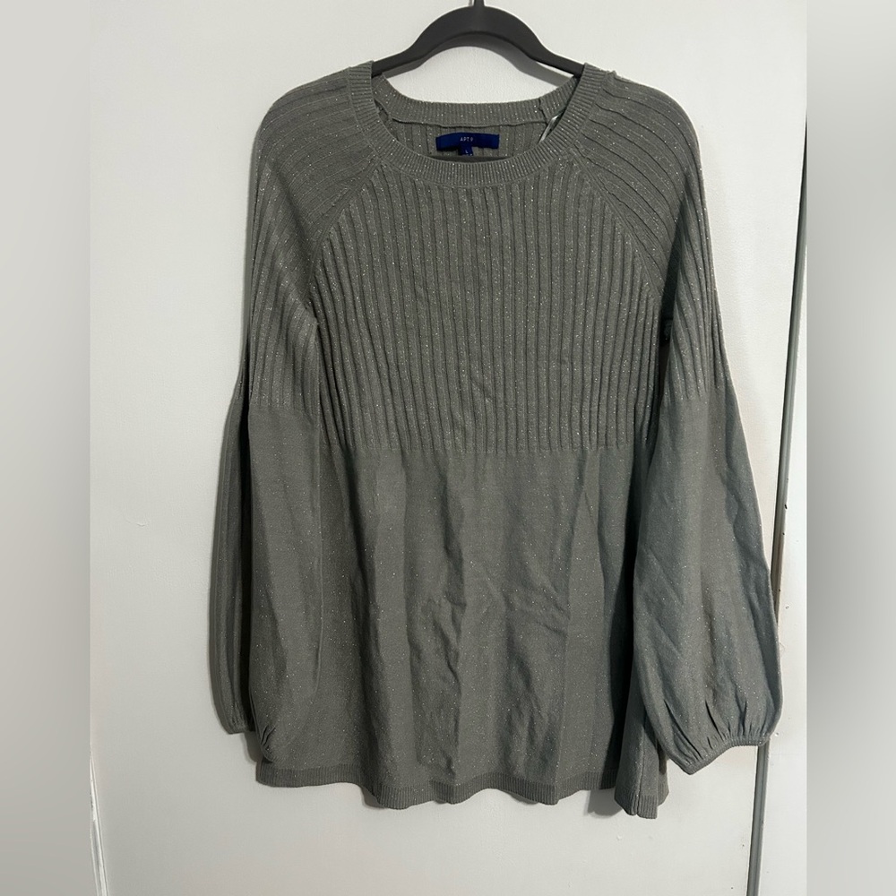 Gray shimmery women’s Ribbed Sweater